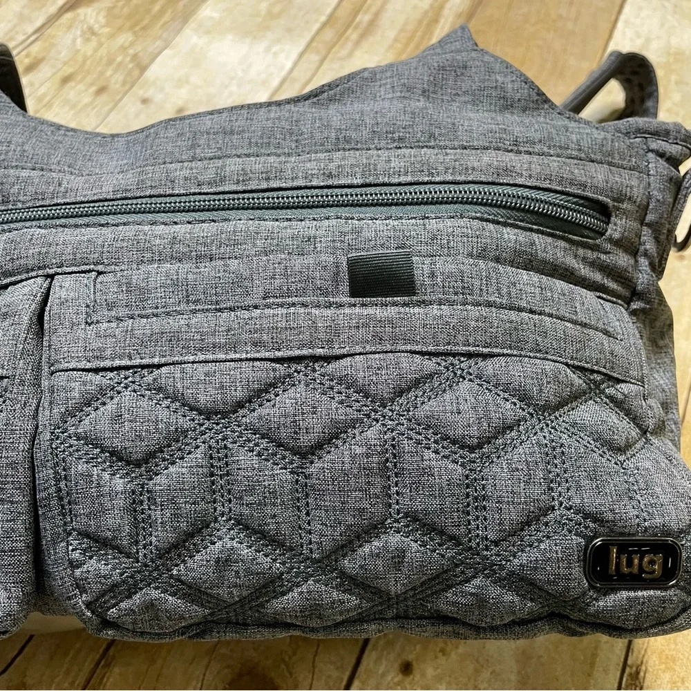Lug Streetcar Quilted Heathered Gray Shoulder Bag